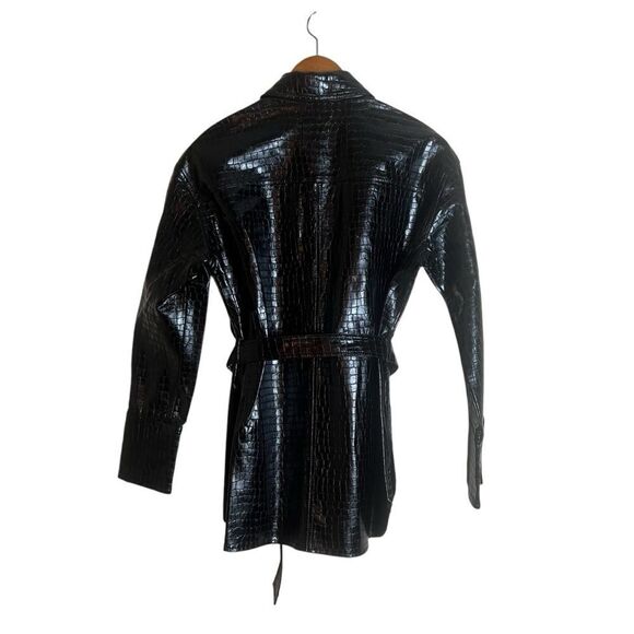 NWT! Zara faux leather croc patterned button down shirt - Picture 9 of 9